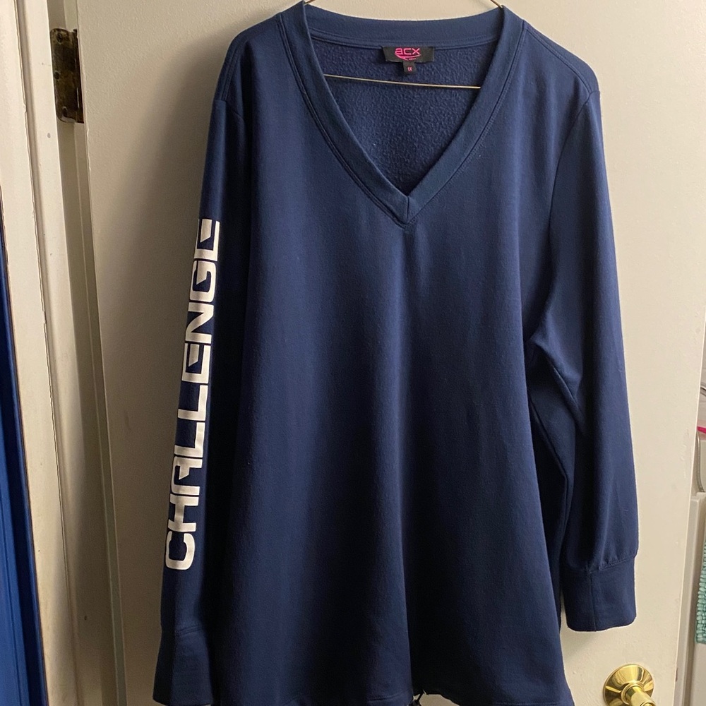 ACX Navy Pullover with challenge Yourself on sleeves